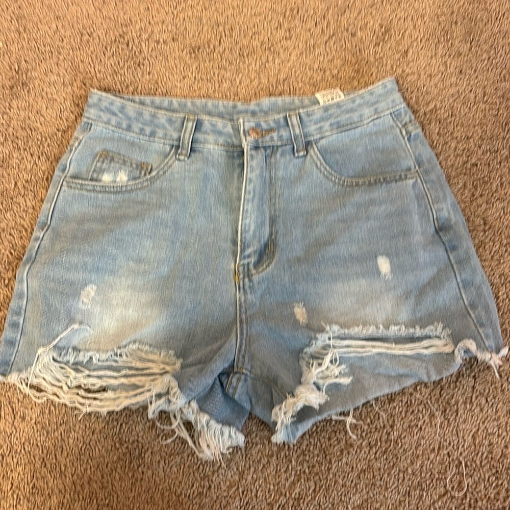 shein jean shorts good material in blue